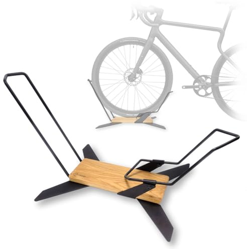 PARAX - Freistehender Fahrradständer für den Boden, Abstellständer für EBikes, Montageständer, Bodenparker, Bike Stand für E-Bikes, MTBs, Rennrad. Produktion in Deutschland, Eiche Massivholz, X-STAND
