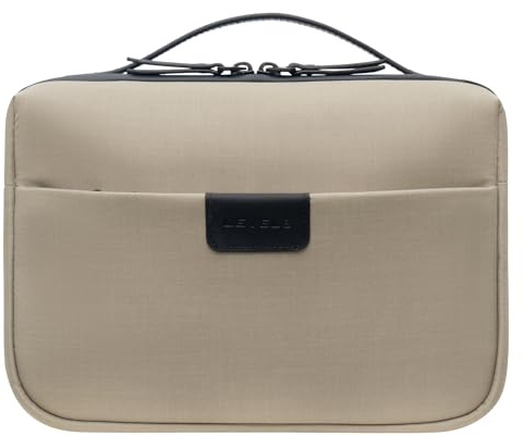 LEVEL8 Kulturtasche zum Aufhängen Reise Kulturbeutel Damen Herren Kinder, Waschtasche Kosmetiktasche mit 360°Drehbare Haken Groß Reisezubehör Kosmetik-Organizer Waschbeutel Tragbar, Braun M