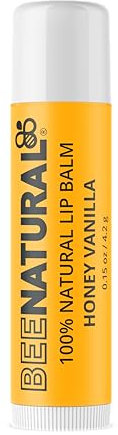 Bee Natural - 100% Natural Moisturising Lip Balm, Honey Vanilla Flavour, 4.2 g