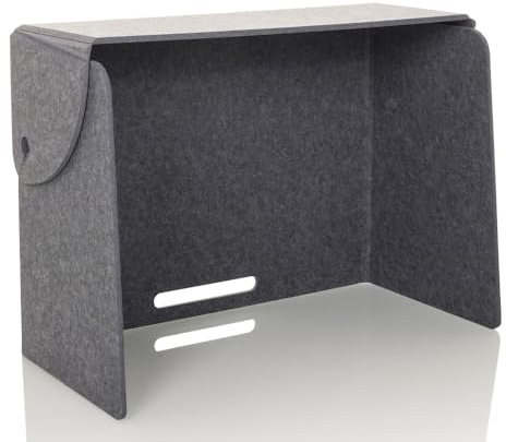 hjh OFFICE Sichtschutz Schreibtisch FLEXMIUT FOLD Faltbare Tisch-Trennwand, Schalldämmender Schreibtischteiler tragbar, Grau