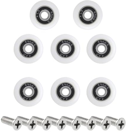 Aoktorkit 8Pcs 25mm Shower Door Wheels Shower Doors Pulley Shower Door Rollers for Bathroom Glass Sliding Door
