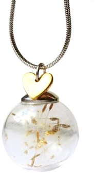 Kette Pusteblume Herz Blattgold Glücksbringer Geschenkidee Frau Freundin Mutter