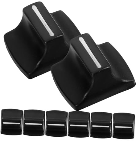8 Stück Faderkappen für Mischpulte, Gerade Schieberegler, 4mm | Schwarz, Kunststoff, Präzise Einstellung, Langlebig, für Djs und Musiker