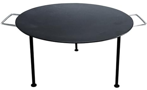 Plancha de hierro fundido, sartén de hierro fundido de 18 pulgadas con asas, 3 patas extraíbles, parrilla portátil para estufa, parrilla para parrilla de gas para cocinar al aire libre e interior,
