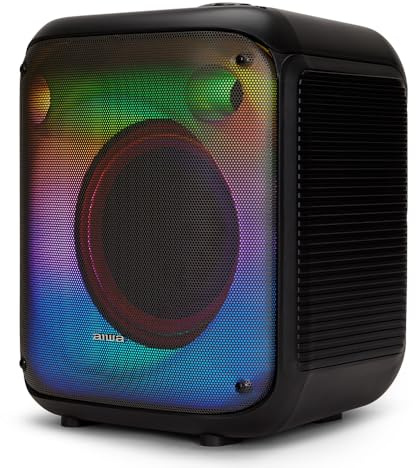 Aiwa Trolley KBTUS-250 Bluetooth-Lautsprecher mit RGB-Beleuchtung, Leistung 40 W RMS, Mikrofon im Lieferumfang enthalten, Schwarz
