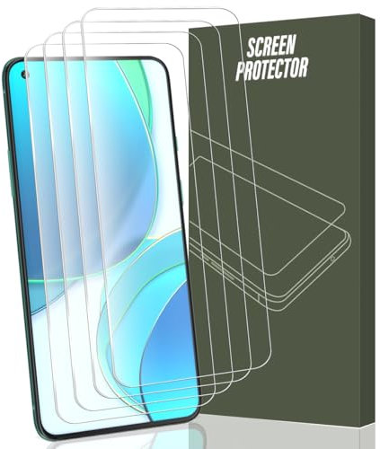 Gelaasso 4 Stück Schutzfolie Kompatibel mit OnePlus 8T Panzer Schutz Glas, 9H Härte Folie, HD Displayschutz, Ultra-klar Panzerfolie für OnePlus 8T