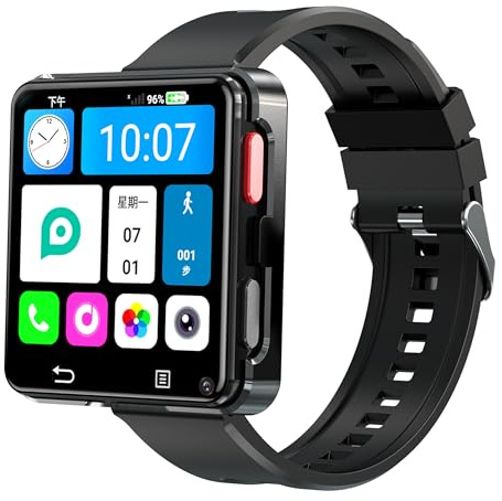 4G smartklocka telefon, Android 11 MTK6739 Quad Core 3 GB + 32 GB smartklocka 2,6 tum stor skärm män klocka 1200 mAh typ-C-port 5,0 MP dubbelkamera WiFi suddig GPS fitness aktivitetsmätare sportklocka