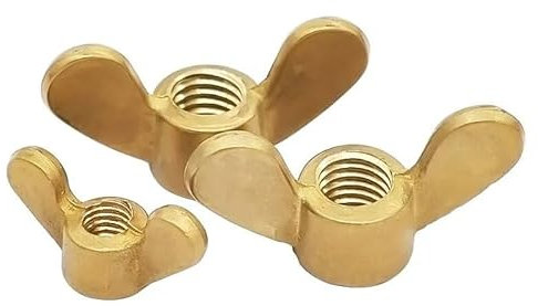Flügelmutter aus Edelstahl, 10 Stück M3 M4 M5 M6 M8 M10 M12 M14 Flügelmuttern aus Messing, Schmetterlingsmuttern aus Kupfer, handfest anziehende Muttern(M14)