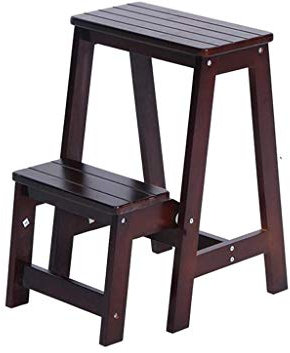 Einfacher multifunktionaler Klapphocker, Leiterhocker aus massivem Holz, multifunktionale Haushaltsleiter, verdickter Innenbereich, zusammenklappbar, zweistufiger Treppenstuhl mit doppeltem Verwendu