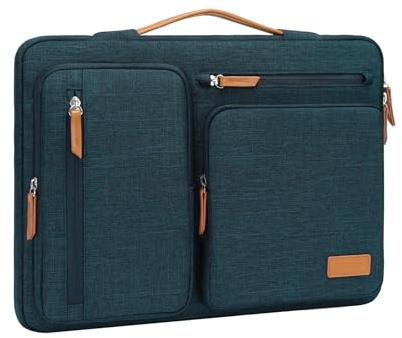MOSISO 12,9 Pollici Custodia Tablet per iPad Pro 13 M4 & iPad Air 13 M3 M2, iPad Pro 12,9 M2 M1 6/5th con Tastiera Magica&Smart Keyboard Folio, Lato Aperto Borsa con 4 Tasche con Zip, Teal Green