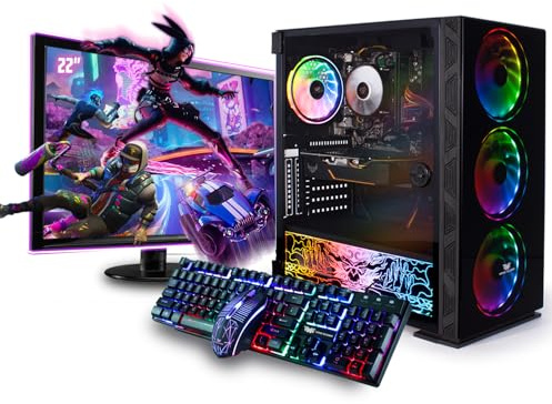 Veno Scorp Gaming PC 22 Monitor Bundle Intel Core i7-3770 Processor RX 550 4GB Graphics Card - 16GB Ram - 512GB SSD - 550W PSU - Windows 10 - WiFi - Neonzilla 4