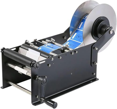 CASEGO Manuelle runde Etikettiermaschine, Flaschenetikettierung mit Etikettenapplikator, Innendurchmesser des Etiketts von 76 mm, Behälterdurchmesser 15–120 mm