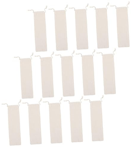 ANDRESLAD Baumwoll Linen Kordelzugbeutel Praktische Aufbewahrungstaschen Für Strohhalme Beige x Ideale Lagerung Für Zuhause Und Unterwegs