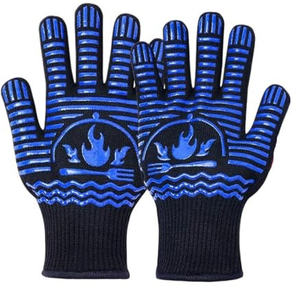 Guantes Para Barbacoa Guantes for barbacoa resistentes a altas temperaturas, manoplas for horno de 500 a 800 grados, guantes ignífugos con aislamiento térmico for barbacoa y microondas Para Cocina, Pa