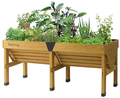 VegTrug Classic V2 1,8m Hochbeet, Natur, Pflanztiefe für flach und tief wurzelndes Gemüse, 100% FSC zertifiziertes Holz, 183 x 76 x 80 cm