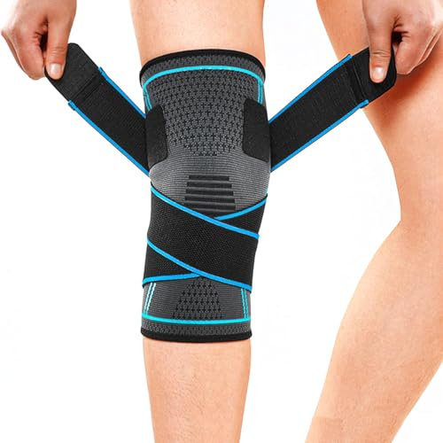 Pnrskter Knee Support for Men Women, Compression Knee Brace Kneecap, Adjustable Knee Strap, Knee Sleeves for Arthritis,Running,Gym,Sports (1PCS)