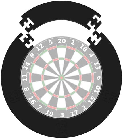 Dartscheibe Schutzring Innerer Kreis 45.5cm Außenring 72cm,5pcs Eva Dartscheibe Umrandung, Dartboard Protective Dartring,Wandschutz Dartscheibe (Schwarz, 45.5cm)