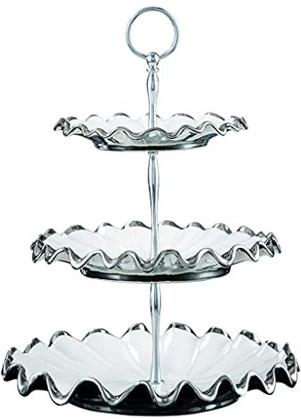 Obstschale, Obstkorb, dekorative Schale, 3 Etagen, Obstkorb, Schalenständer für Theke, Gemüse, Obstschale, Organizer, Halter, Metalldraht, Obsthalter mit Griff für Arbeitsplatte, Obstkorb, Geschenk
