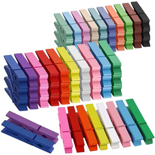 60Pcs Colored Clothes Pins Wooden, Colored Clothespins for Crafts 2.9 Inch, Clothing Pins for Hanging Classroom