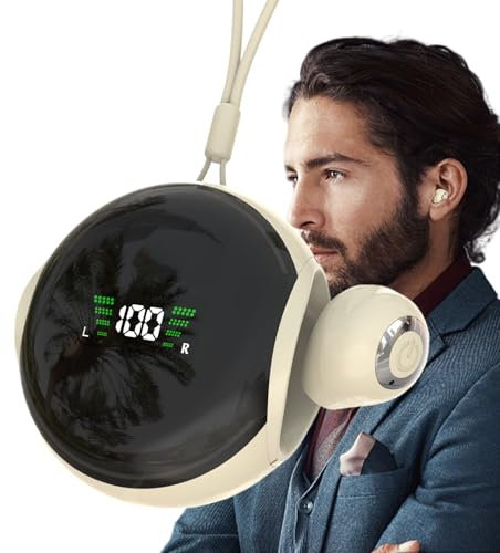 Yugugomo Auricolari Piccoli,Display Digitale LED Integrato - Cuffie Portatili Con Suono HD E Riduzione Del Rumore Per Casa, Viaggi E Sport