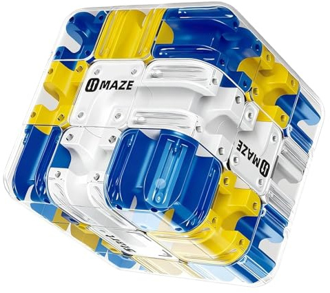 Zauberwürfel, 3D Labyrinth Puzzle würfel, Großes Large Zauberwürfel Puzzles Kugel Spielzeug, Interaktives Komplexes Puzzle Mit Rollenden Kugeln, Spielzeug Stressabbau Für Erwachsener Kinder(Blau)