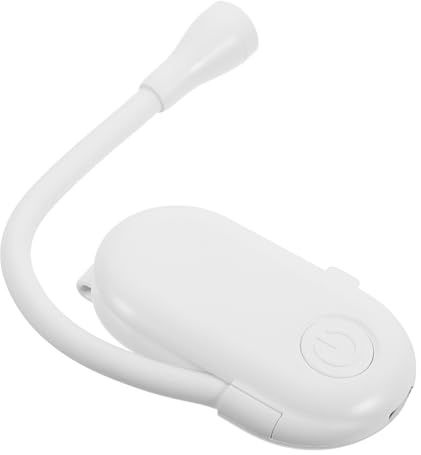 Tofficu Wiederaufladbare LED Buchleuchte mit Klemme, Weiß, Abs, 400mah | Kompakte Anstecklampe für Lesen und Studieren, Platzsparendes Clip Design, für Kinder
