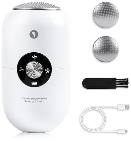 FIVAVA Pedicure Elettrico Professionale Piedi, Calli Piedi Rimozione, Rimuovi Calli Piedi Elettrico, con 2 Testine Acciaio 316F, Kit Pedicure Completo (Bianco)