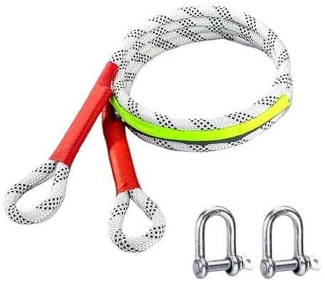 Fune di Traino La cinghia di traino for auto con corda di traino, accessori fuoristrada 4x4, può trainare 20 tonnellate di corda di salvataggio, versione affidabile e resistente all'usura.(5m-5t)