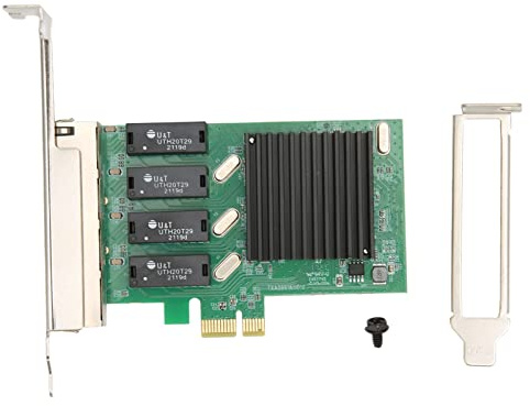 Denash Tarjeta de Red PCIE Nic, 4 Puertos RJ45 Tarjeta Adaptadora PCI Express Ethernet LAN de Red Gigabit Ethernet para Server para para VMware