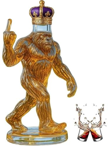 Bouteille De Whisky Bigfoot Originale Et Amusante, Carafe En Verre Avec Sculpture D'animal, Carafe 3D Sasquatch Et Doigt D'honneur, Pour Une Décoration De Bar De Style Gothique Ou Punk