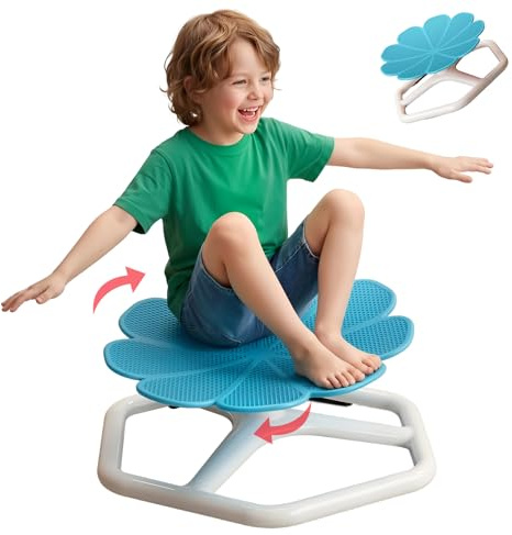 TXWLLIU Silla Giratoria Sensorial para Niños, Silla Giratoria para Autismo, Asiento de Entrenamiento de Equilibrio Sensorial, Entrenamiento de Coordinación Física y Equilibrio, Azul