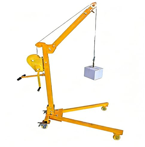 Grúa Plegable Portátil con Molinete Manual,Polipasto de Elevación Móvil para Taller y Hogar,Capacidad 200/300/500 kg,Manual