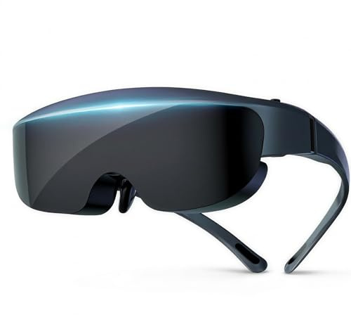 Denash AR Brille, 1080P OLED Display, 3000Nit ultrahell, Maximal 400 Großer Virtueller Bildschirm, 0–600° Myopie-Einstellung, XR Brille für Immersives Erlebnis für & Android