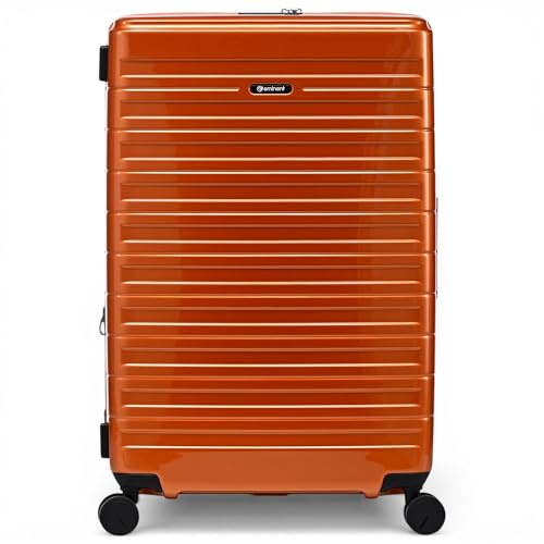 Eminent Voyager Resväska Stor XL, Hårdskal Trolley | Resväska stor XL, expanderbar 77x51x30/34, 158 cm för 23 kg incheckat, TSA-lås, 4 hjul, 4,4 kg, 112 l, Orange