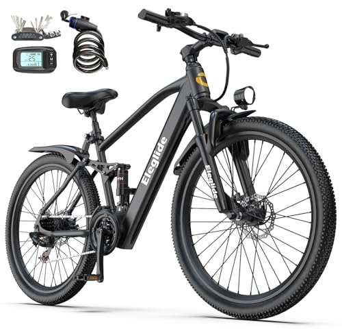 Eleglide E-Bike 26 mit 7-Gang Schaltung 250W Motor 13Ah Akku Höchstgeschwindigkeit 25km/h Hochkohlenstoffstahlrahmen LCD Display City Elektrofahrrad, E-Bike für Erwachsene