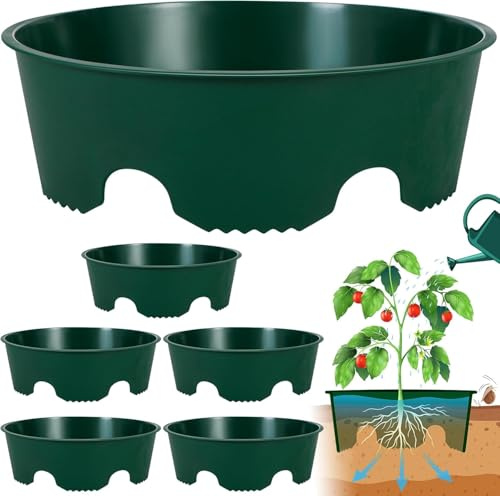 Bordura per Aiuola 6 Pezzi Verde Ø22cm, Bordo per Giardino Flessibile, Bordi per Aiuole in Plastica, Recinzione Giardino Esterno per Proteggere Piante