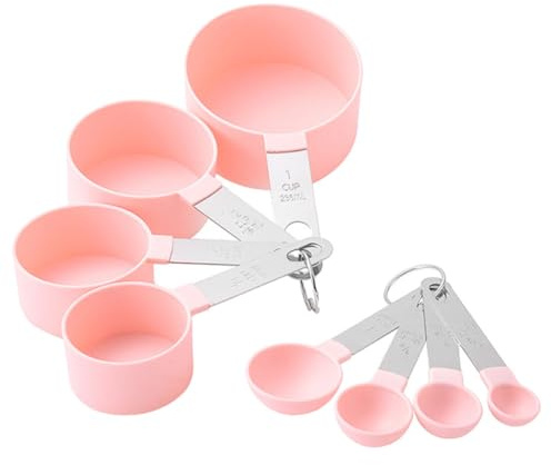 Mikikit Juego de Cucharas Medidoras y Tazas para Repostería, Set Ligero y Compacto Adecuado para Medir Ingredientes
