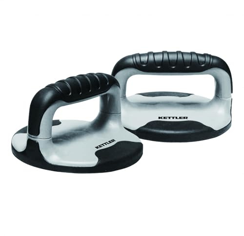 KETTLER Liegestützgriffe | Push Up Bars für tiefere Bewegungsführung | Handgelenkschonendes Krafttraining | Rutschfeste Unterseite | Ergonomisch geformte Griffe | 1 Paar