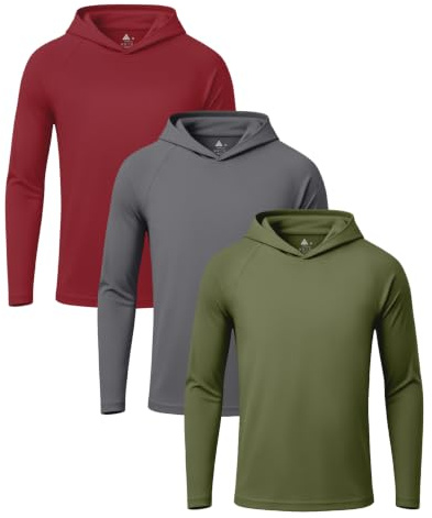ZITY Rash Vest Boys UPF 50+ Long Sleeve Hoodies UV Swim Top for Kid Sun Protection Shirts 3 Pack Rash Guard Sports Top 6-15 Years