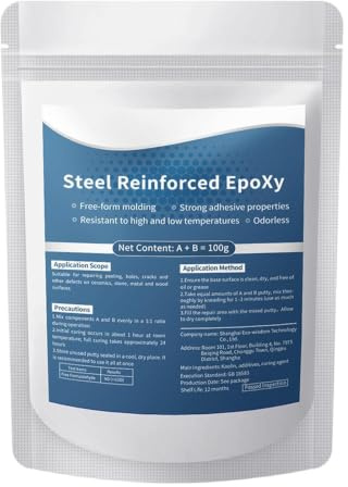 Stucco Epossidico Impermeabile | Impermeabile 100g Resistente al Calore Portatile | Stucco per Riparazione Metalli | per Metallo Ceramica Legno Piastrelle, Modellatura Artigianali