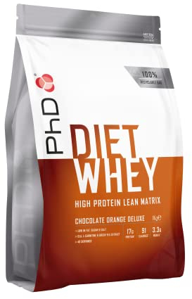 PhD Nutrition Diet Whey High Protein Lean Matrix, Chocolate Orange Diet Protein Powder, 16g of Protein, 40 Servings Per 1 kg Bag