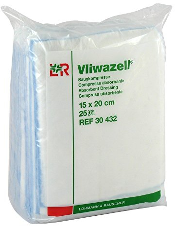 Vliwazell Saugkompressen 15x20 cm Unsteril, 25 St