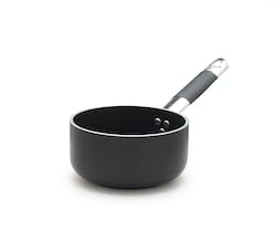 Pentole Agnelli ALSC2105SSPIC16 Alblack Casseruola con Manico, Alluminio, Nero, 16 cm