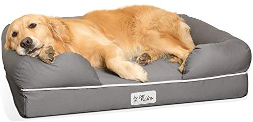 PetFusion Ultimate Dog Bed, Orthopedic Memory Foam, Multiple Sizes and Colors, Medium Firmness Pillow, Waterproof Liner, YKK Zippers, Breathable 35% Cotton Cover