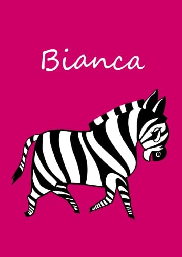 Bianca: personalisiertes Malbuch / Notizbuch / Tagebuch - Zebra - A4 - blanko