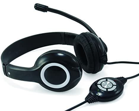 Conceptronic POLONA USB Wired Headset With Microphone - Black