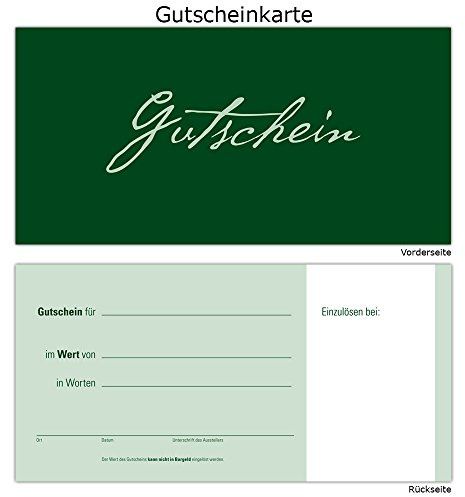 25 Gutscheine Gutscheinkarten Geschenkgutscheine – edel neutral Grün