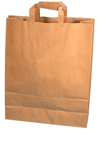 Pro DP 150 Papiertragetaschen Papiertüten Einkaufstüten Papier Bio braun 100g/m² stark extragroß 45+17x47cm mit Flachhenkel