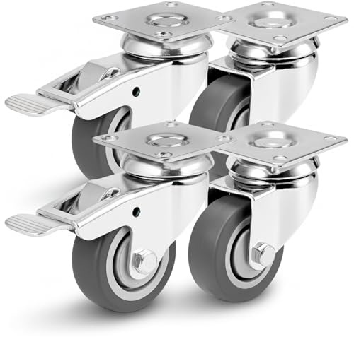Juego de rodillos con placa atornillable – Desenrollado sin dejar rastros – hasta 60 kg (por rollo) – Ruedas de transporte / ruedas de acero (50 mm)