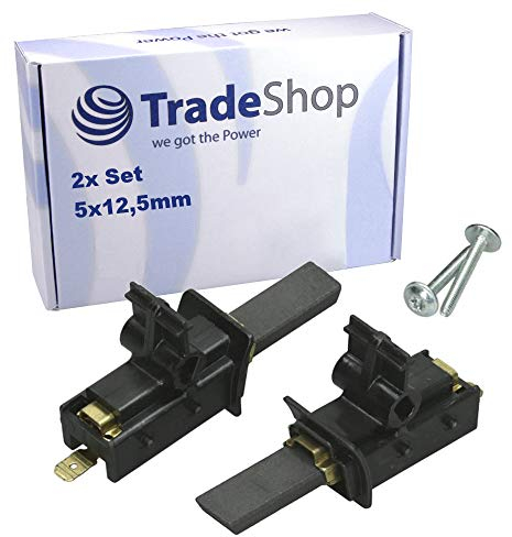 2x Kohlebürsten 5x12,5x32mm für viele Blomberg, Bosch, Brandt, Quelle, Thomson, Whirlpool, Hoover, Indesit Waschmaschinen/Motorkohlen Kohlestifte